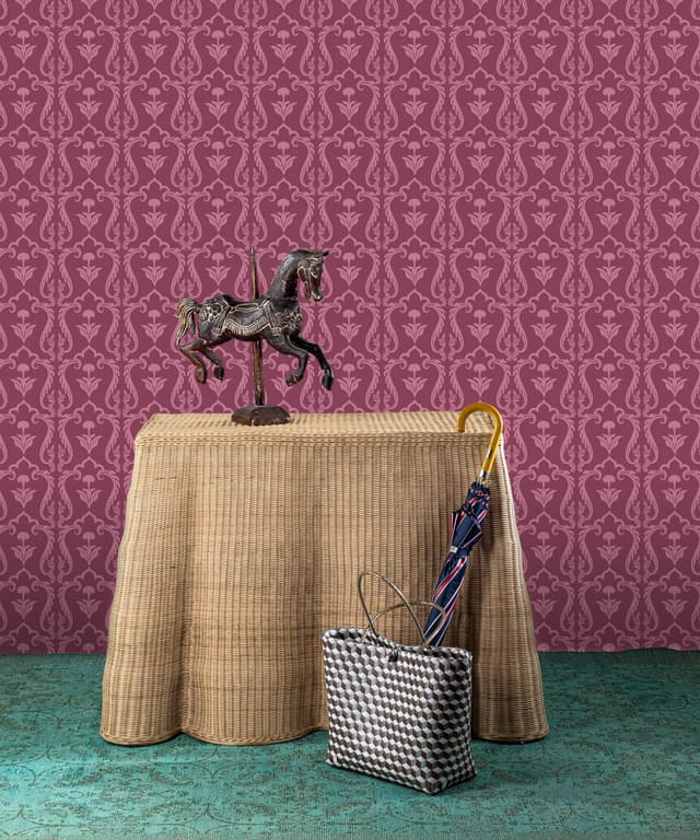 Teal Mughal Damask Wallpaper