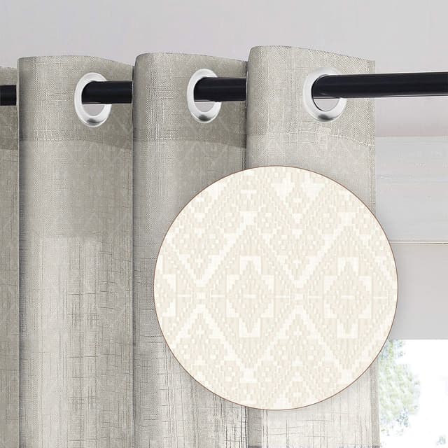 Aztec Ivory Sheer Curtain