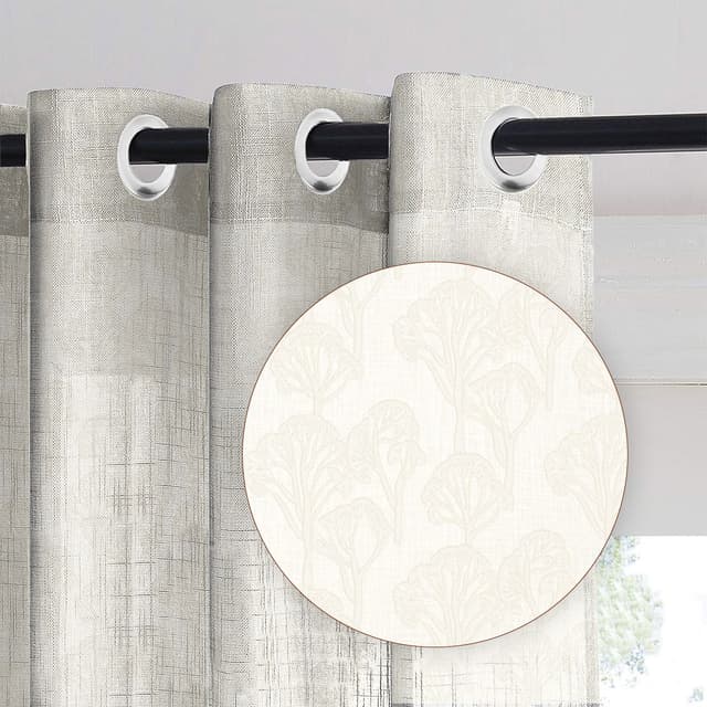 Tranquil Grove White Sheer Curtain