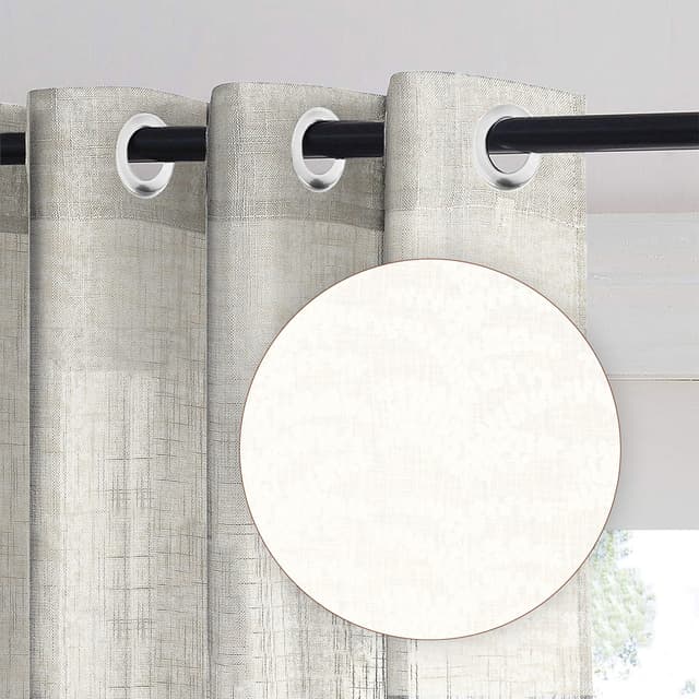 Ivory Fern Sheer Beige Curtain