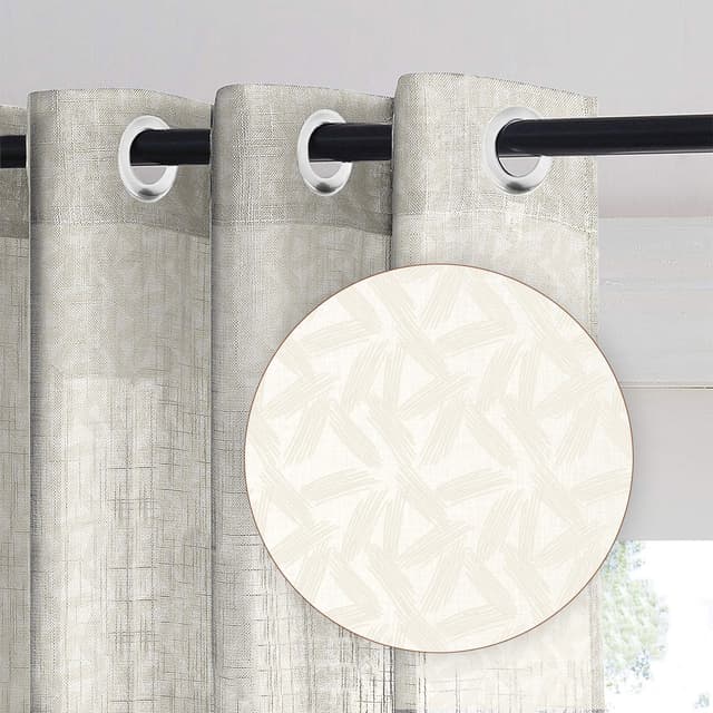 Brushstroke Weave White Sheer Curtain