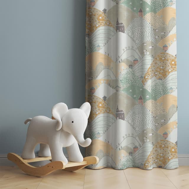 Pastel Meadow Cotton Curtain
