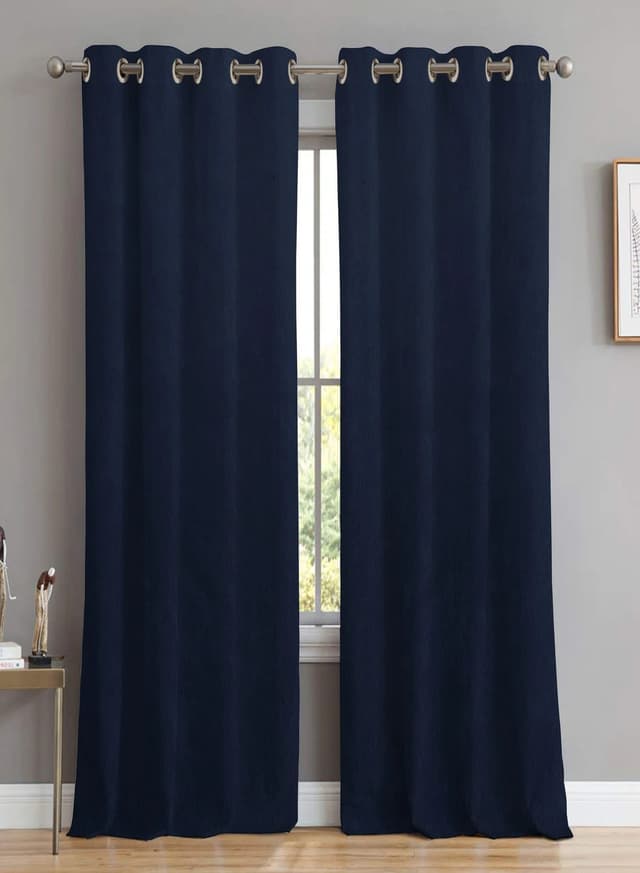 Navy Blue Velvet Curtains