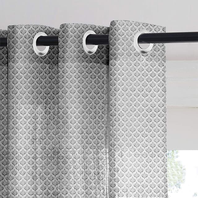 Gray Bloom Sheer Curtain