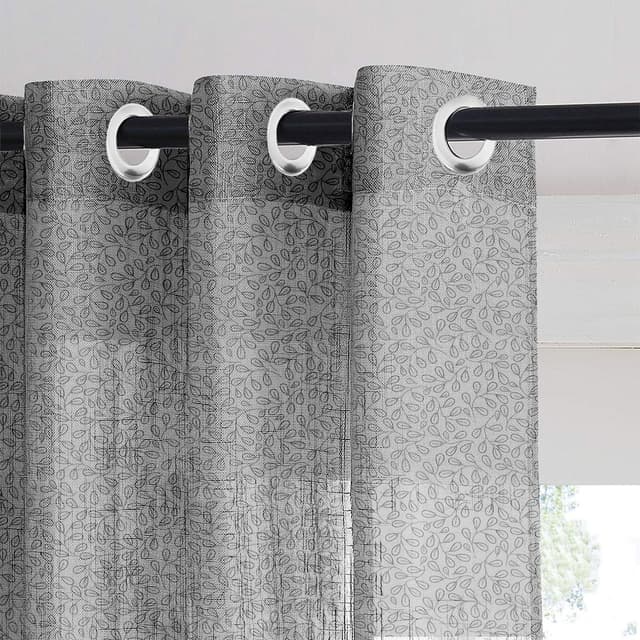 Gray Vine Sheer Curtain