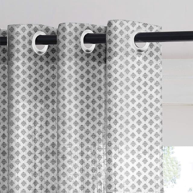 Gray Damask Sheer Curtain