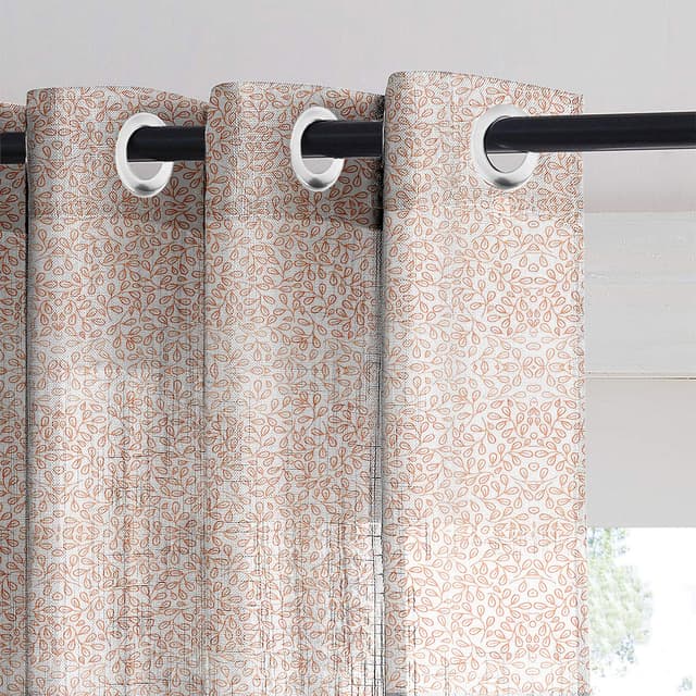 Terracotta Vine Sheer Curtain