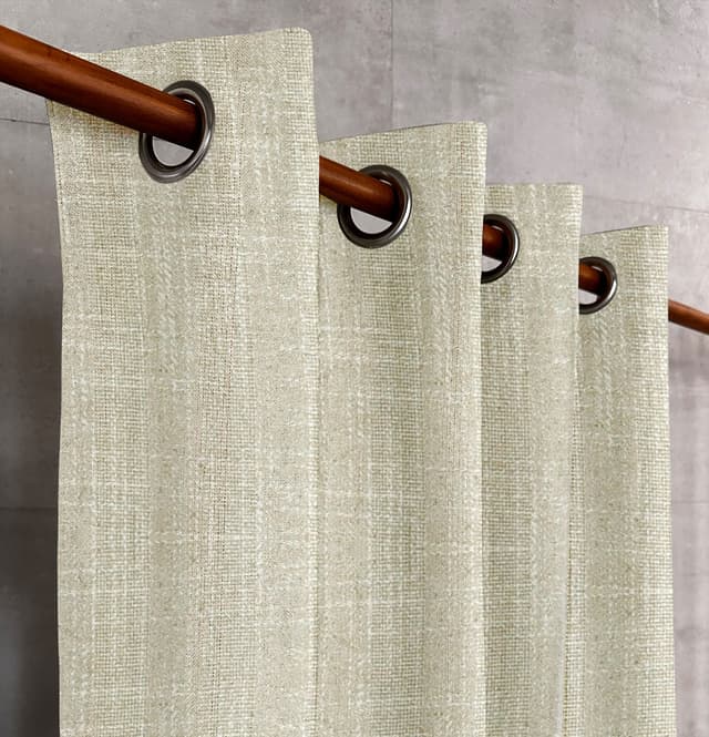 Champagne Mist Pure Linen Curtains – A pale golden beige with a touch of softness.