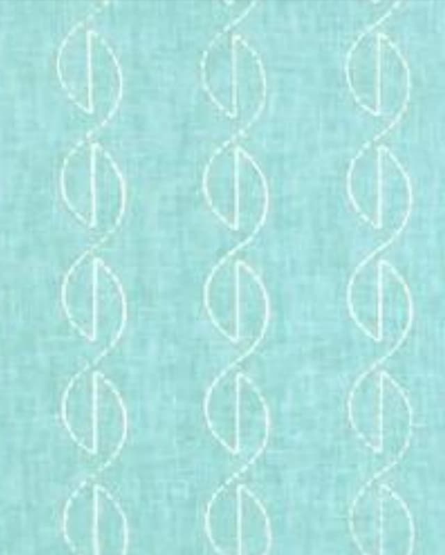 Aqua Breeze Embroidery Drapes