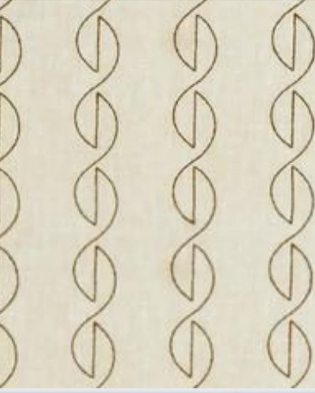 Beige Loop Embroidered Drapes