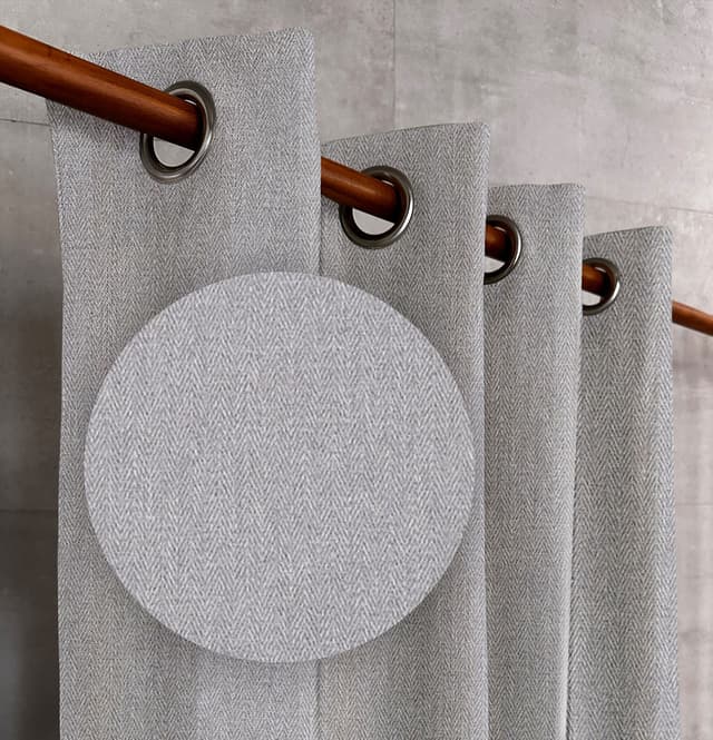 Frost Grey Herringbone Drapes