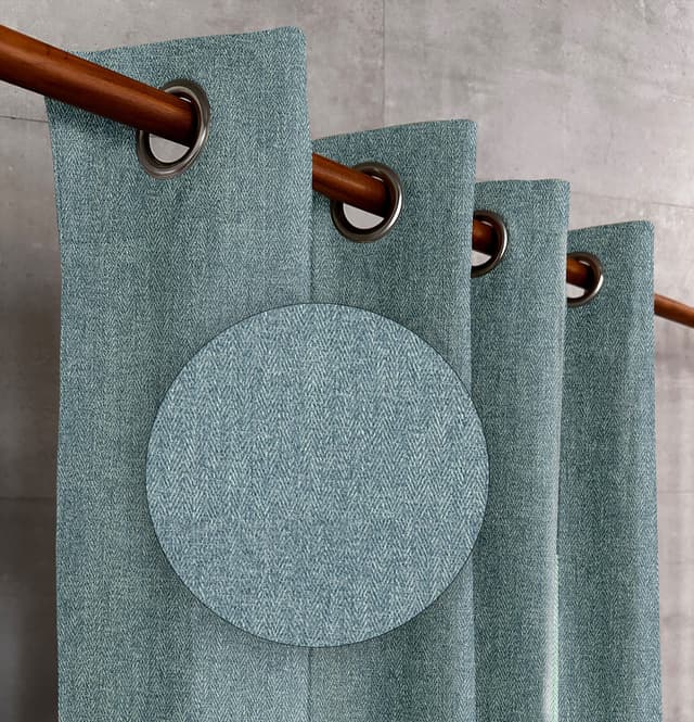 Ocean Fog Herringbone Drapes