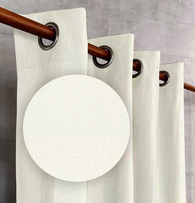 Ivory Mist Herringbone Drapes