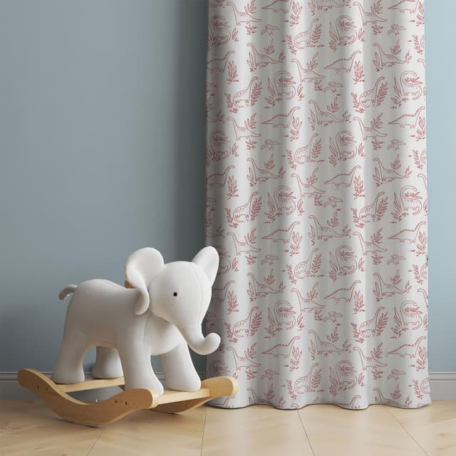 Dino Sketch Cotton Curtain