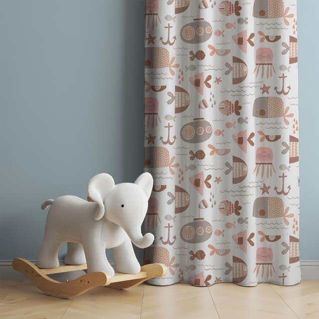 Ocean Buddies Cotton Curtain