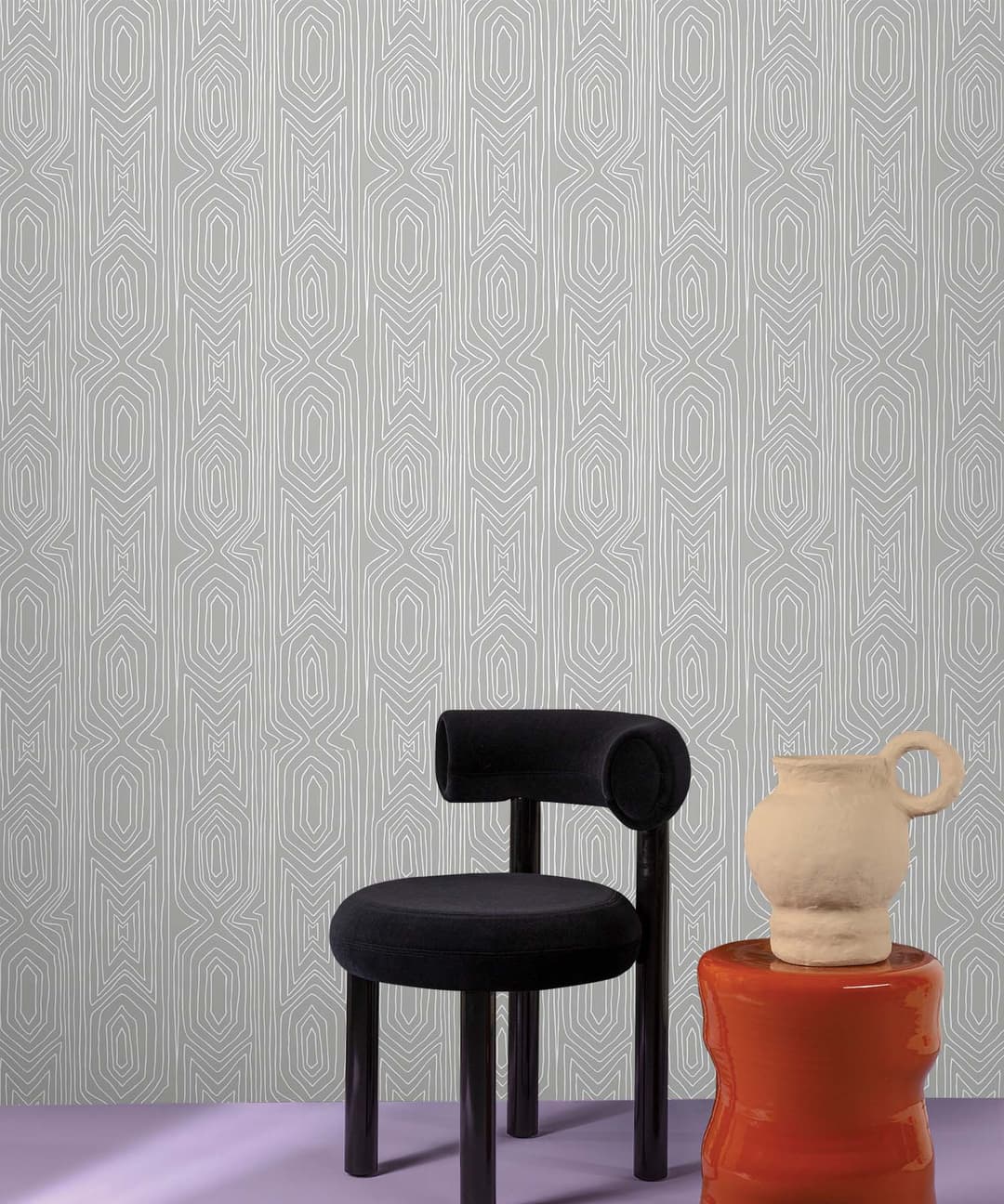 Ash Grey Woodgrain Flow Wallpaper