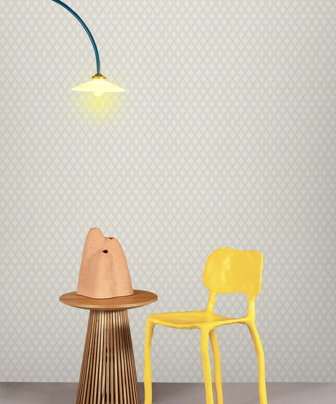 Warm Beige Nordic Diamond Wallpaper