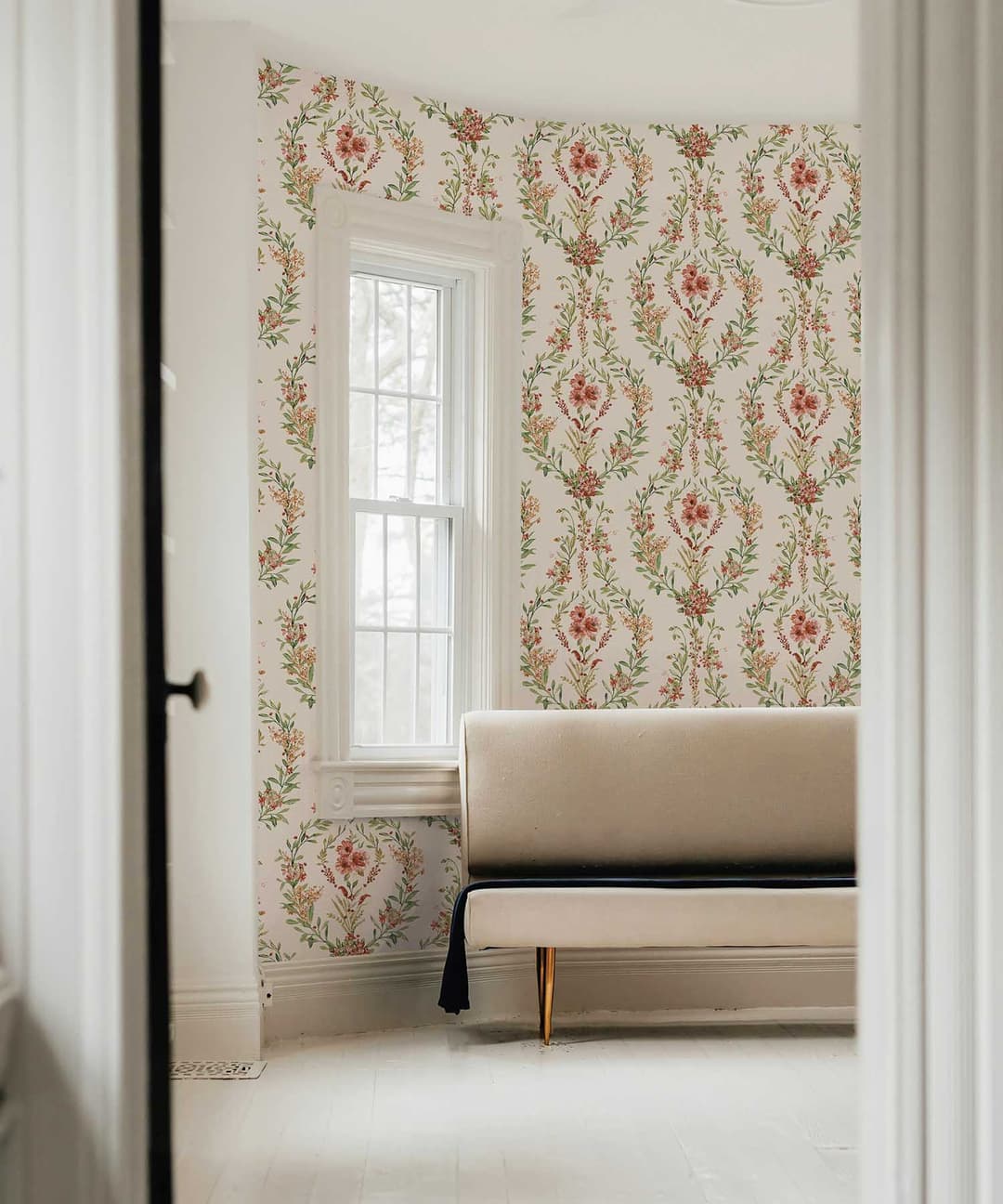 Brown Floral Vine Wallpaper