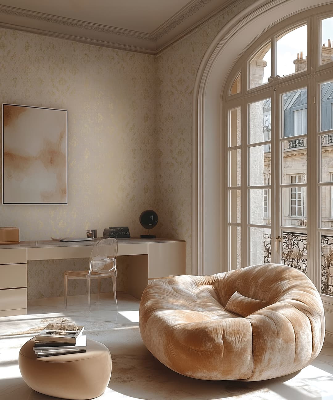 Ivory Gold Motif Wallpaper