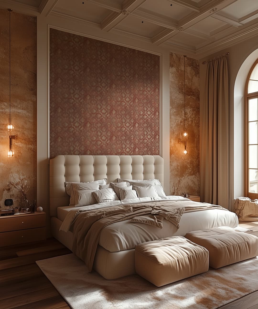 Rust Gold Motif Wallpaper