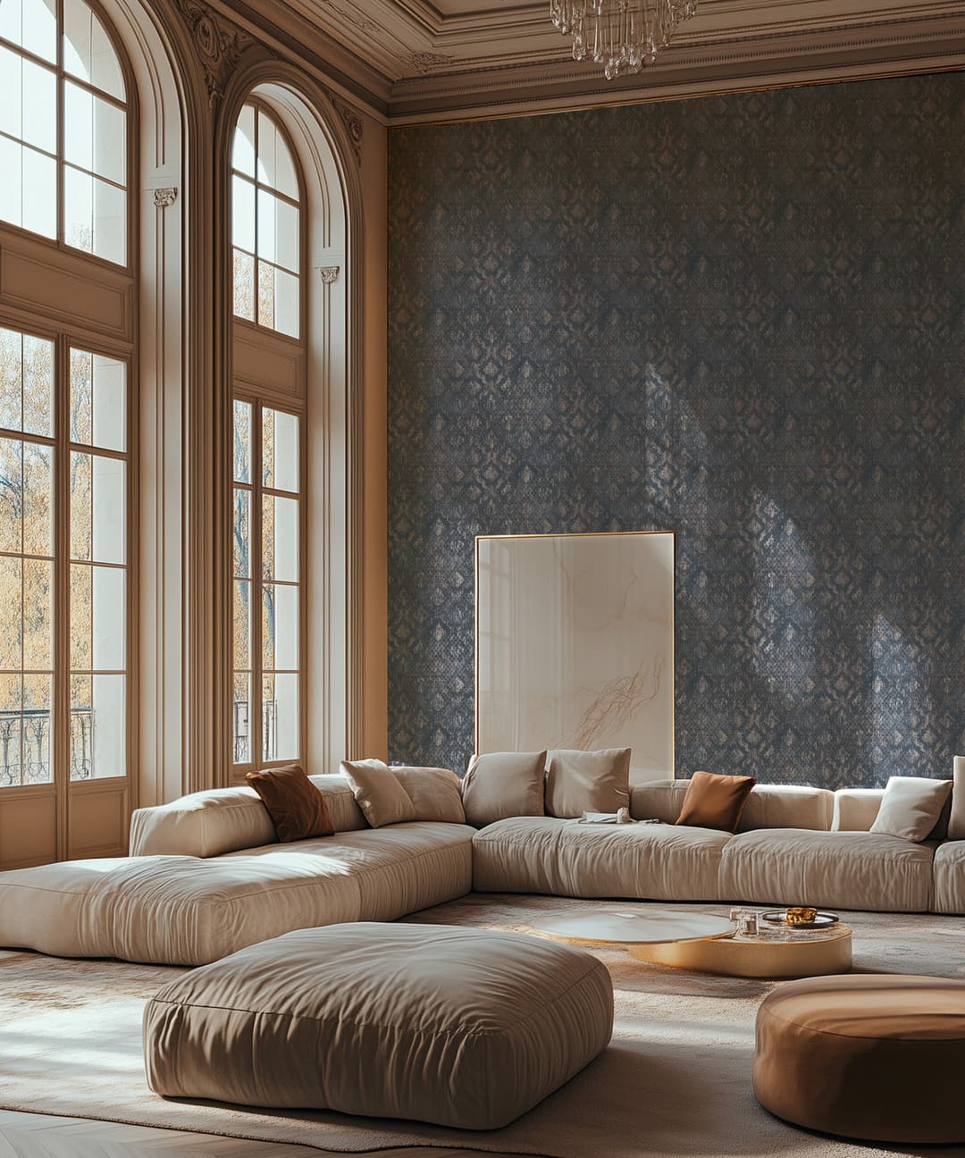 Vintage Blue Motif Wallpaper