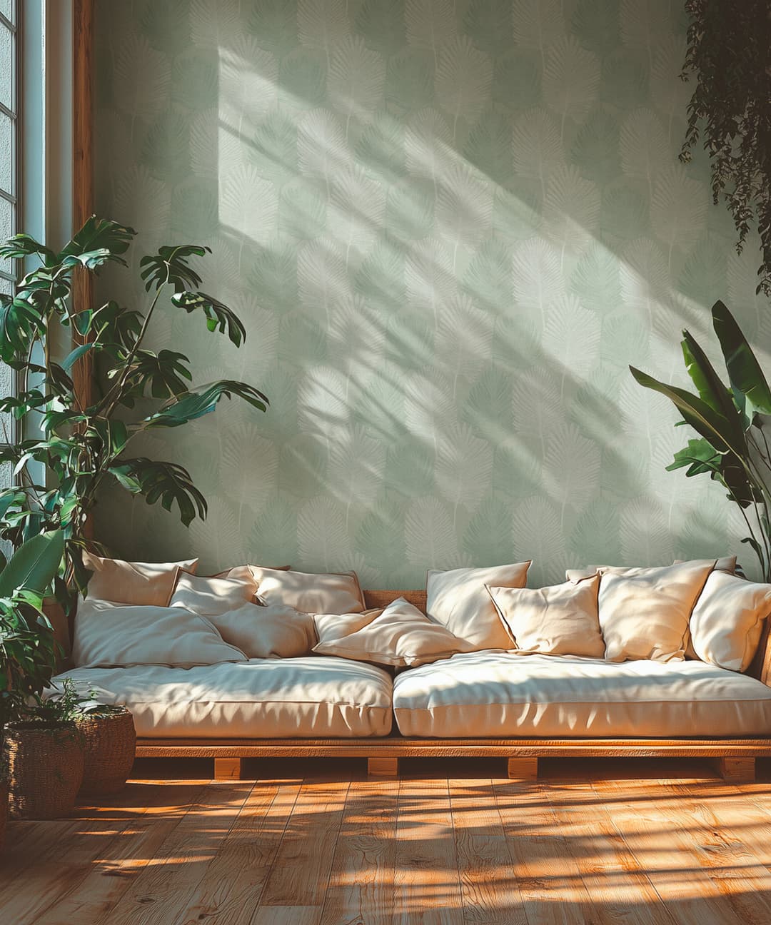 Mint Palm Leaf Wallpaper