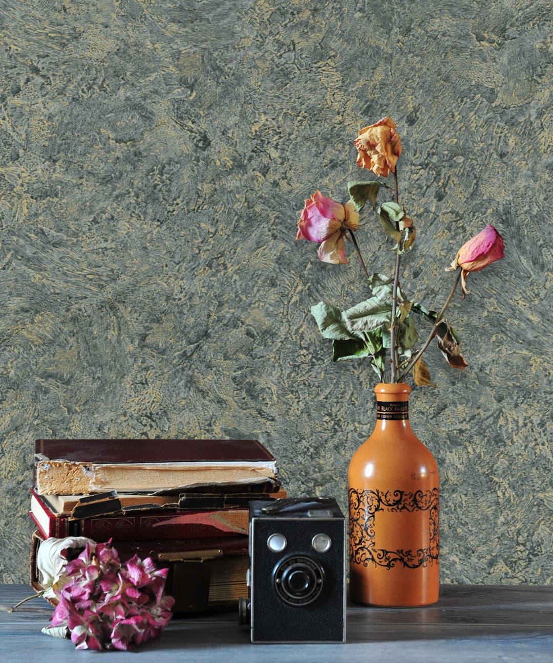 Plaster Charcoal Texture Wallpaper