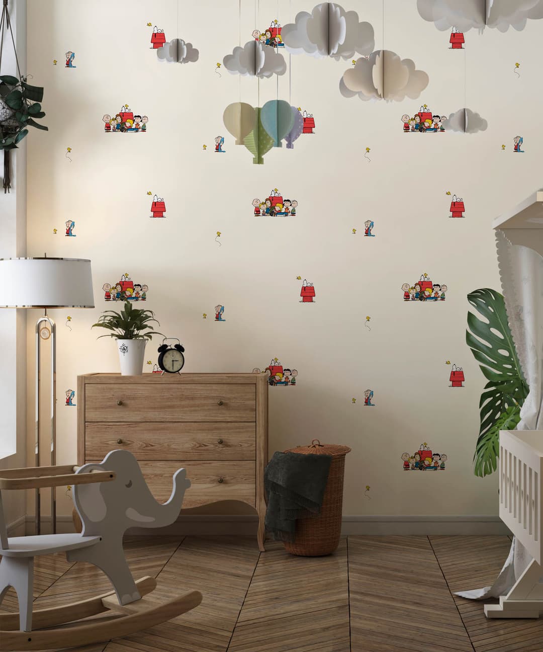 Peanuts Friends Cream Kids Wallpaper