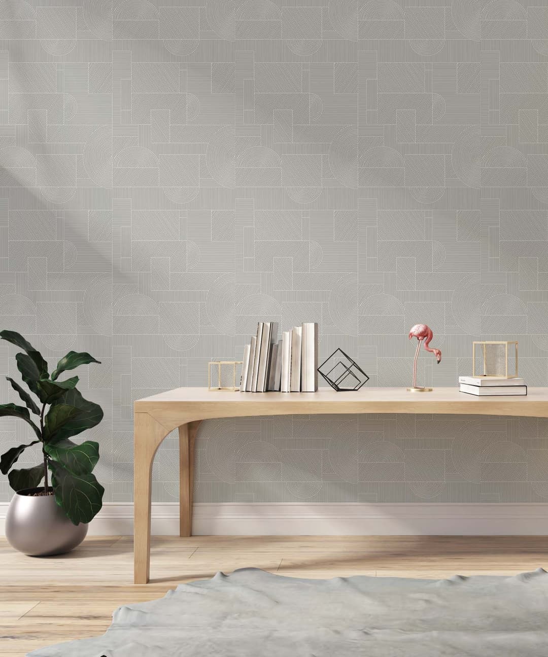 Soft Gray Block Wallpaper