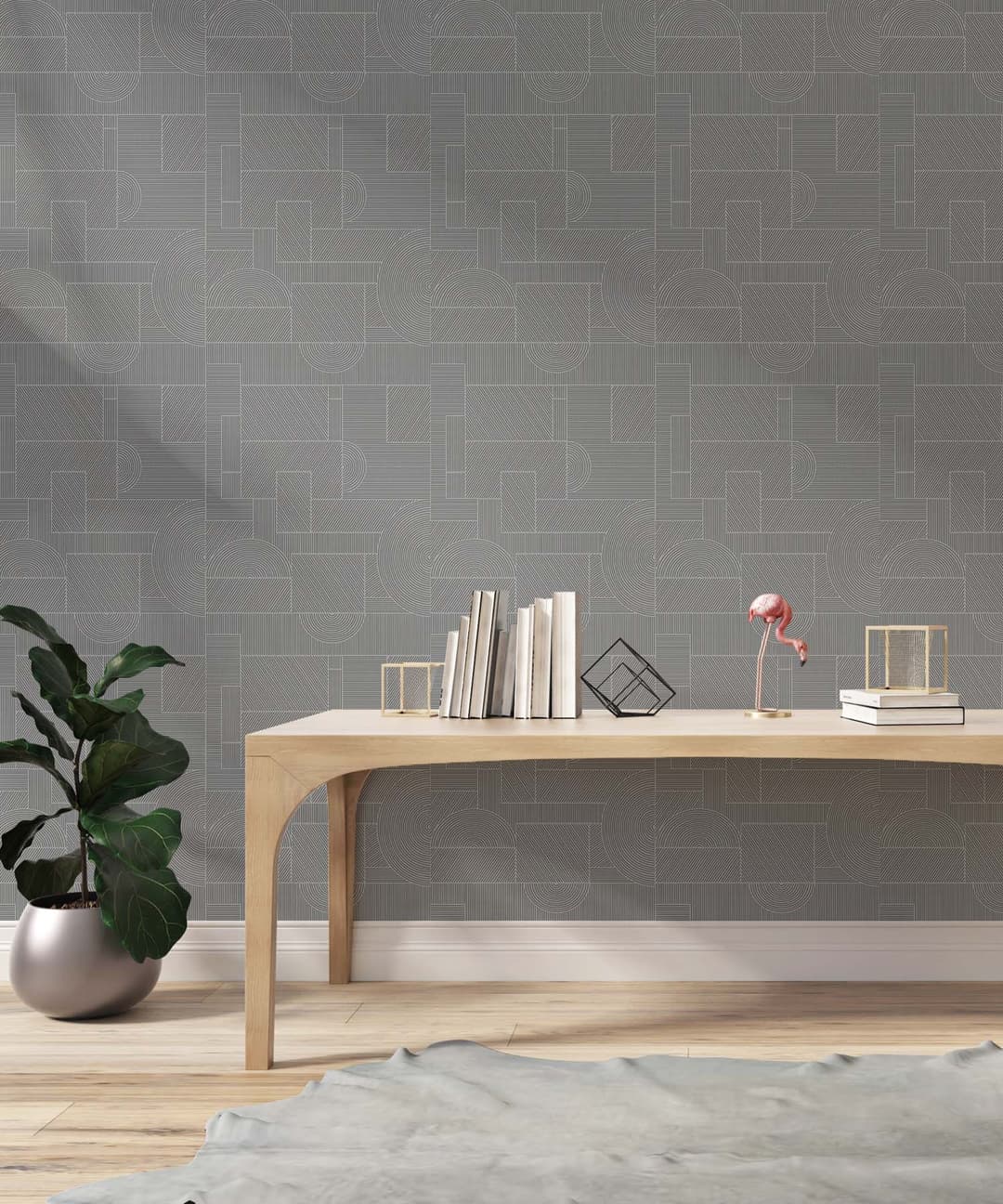 Charcoal Gridplay Geometry Wallpaper