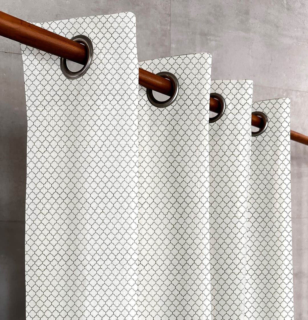 Beige Lattice Frame Curtain