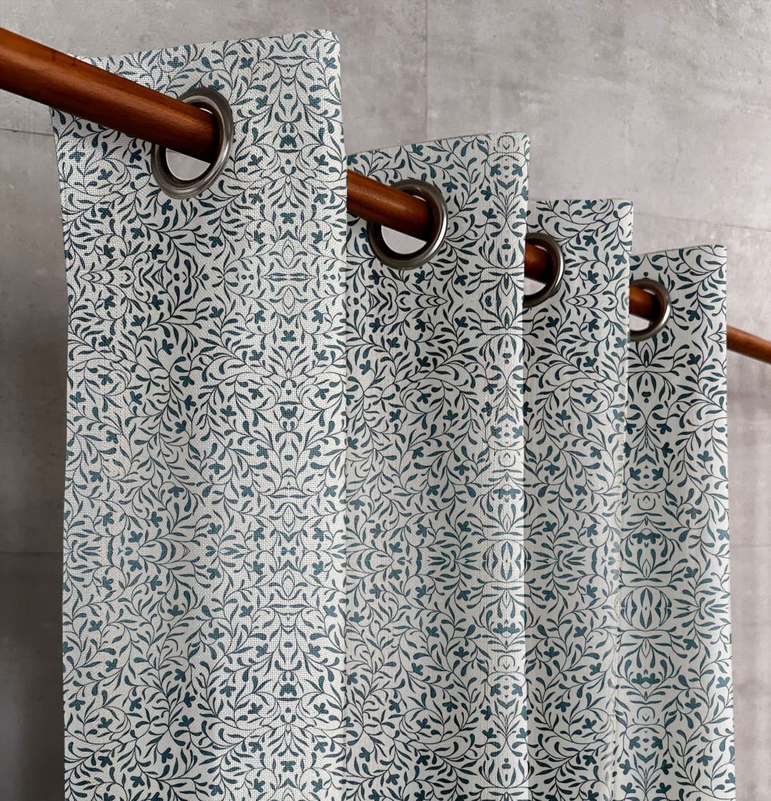 Whispers of Blue Bloom Curtain