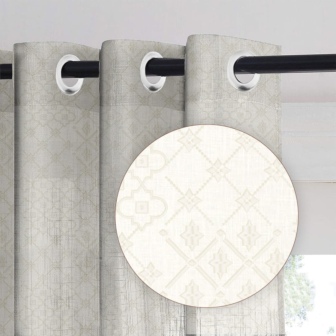 Moroccan Mist Beige Sheer Curtain