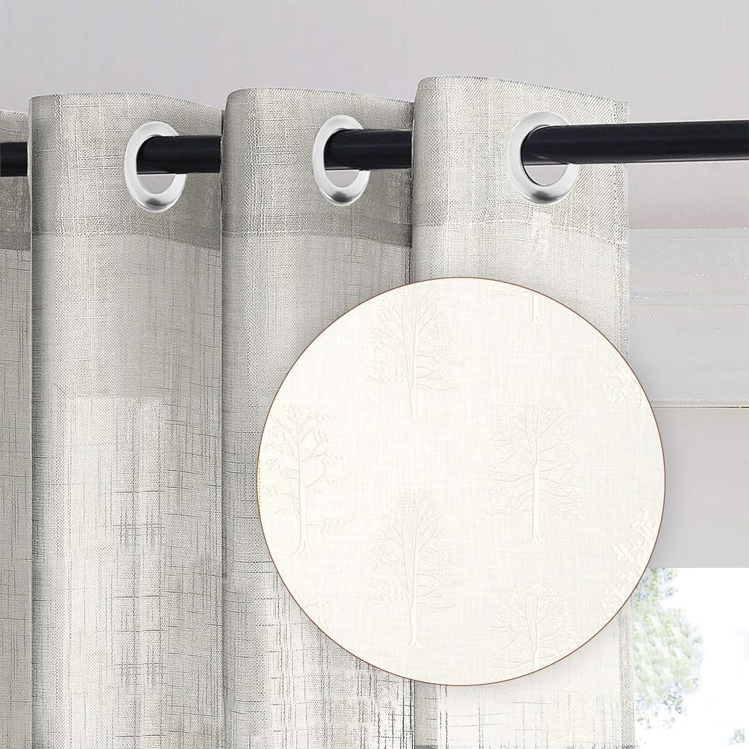 Woodland Whisper White Sheer Curtain