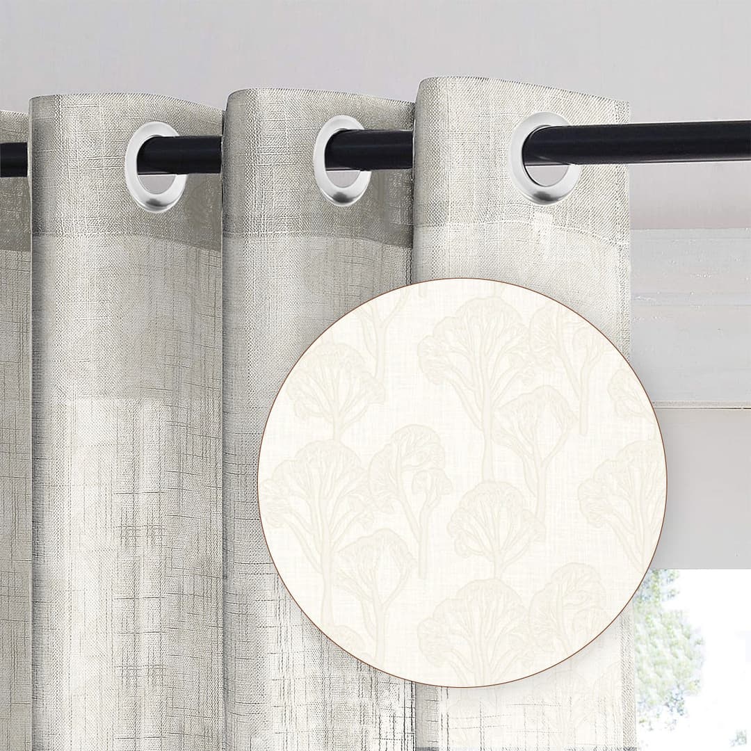Tranquil Grove White Sheer Curtain