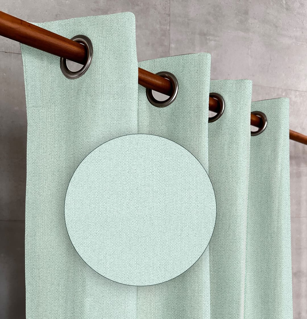 Aqua Mist Herringbone Drapes