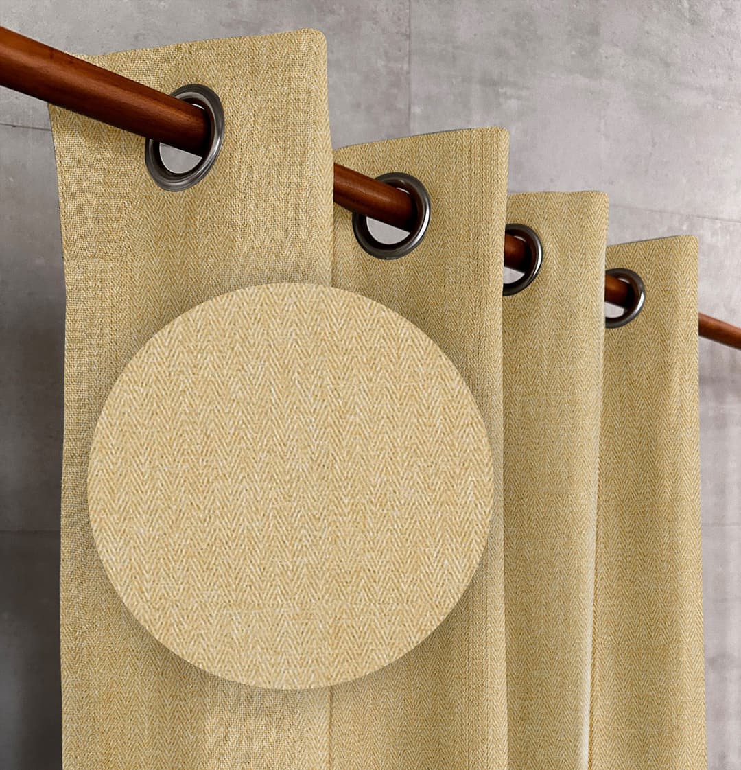 Golden Wheat Herringbone Drapes