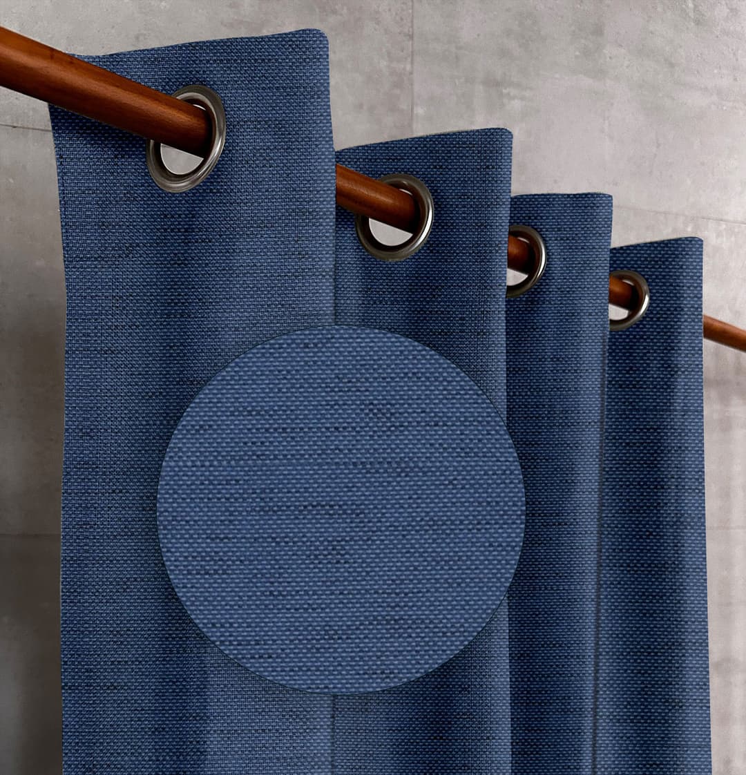 Indigo Crest Textured Drapes