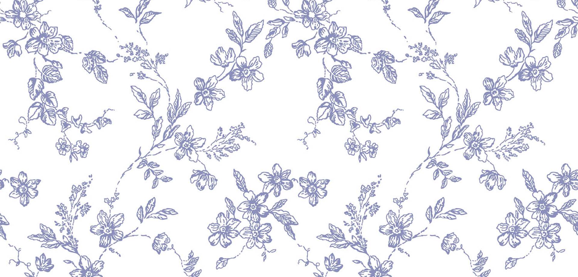 Dusty Blue Floral Vine Wallpaper