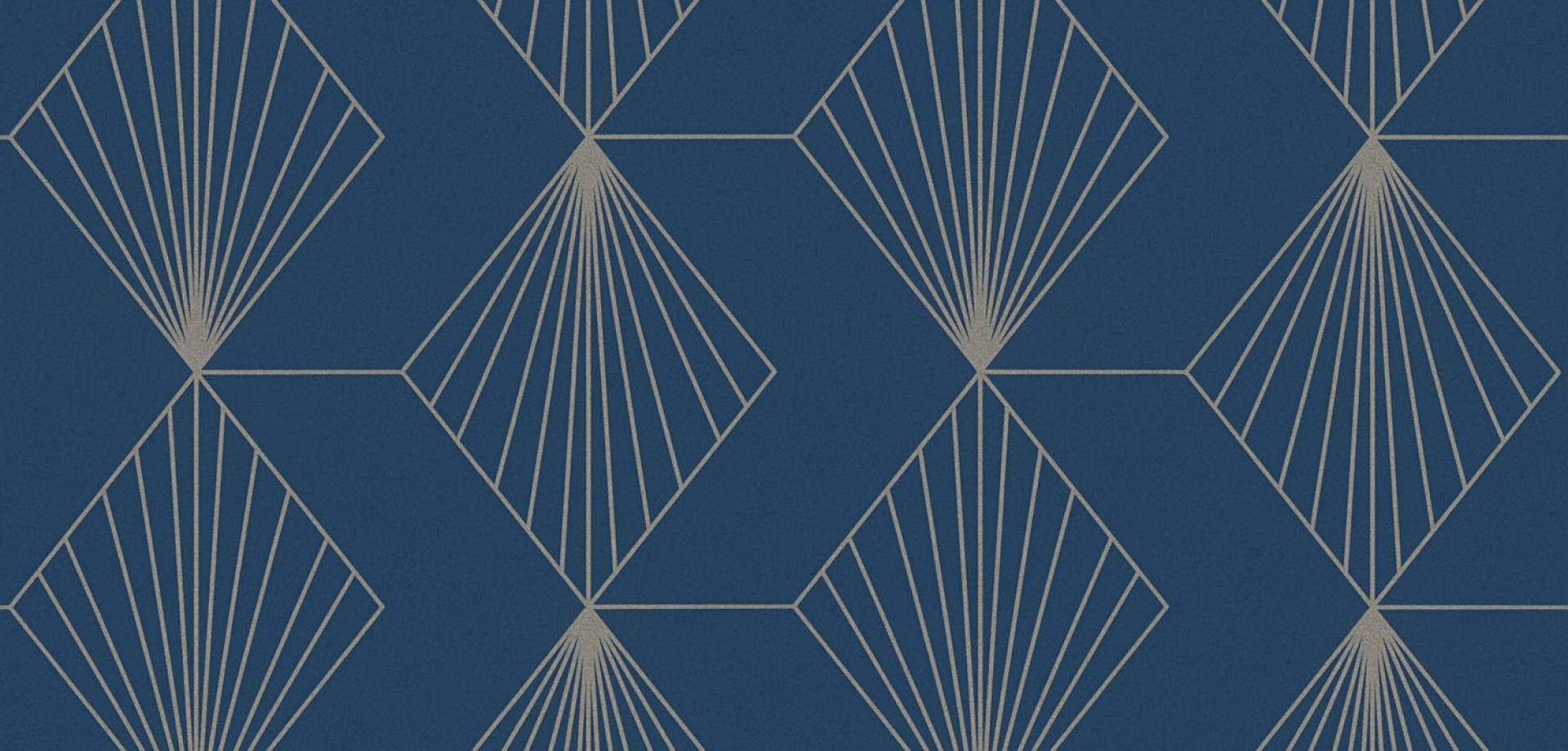 Royal Blue Silver Art Deco Wallpaper