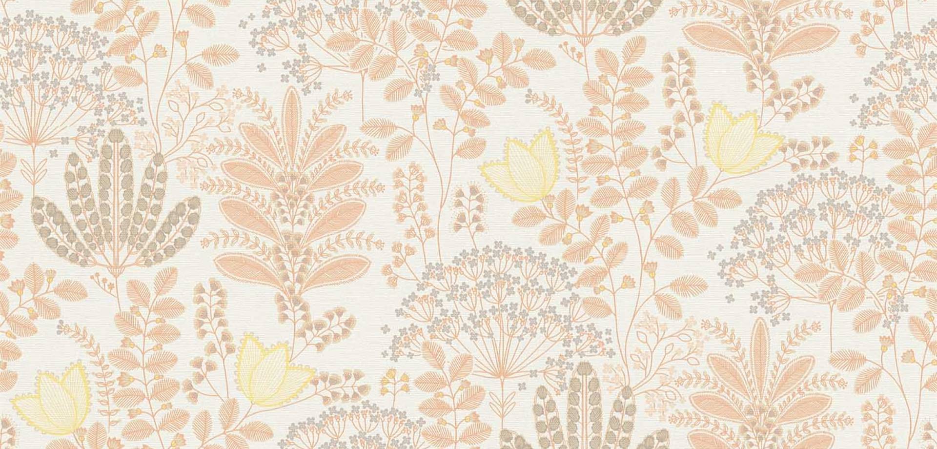 Cream Blossom Botanical Wallpaper