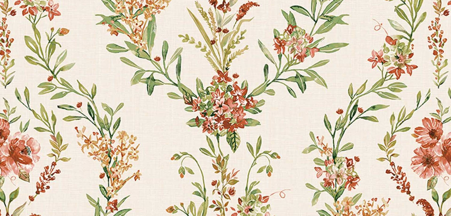 Brown Floral Vine Wallpaper