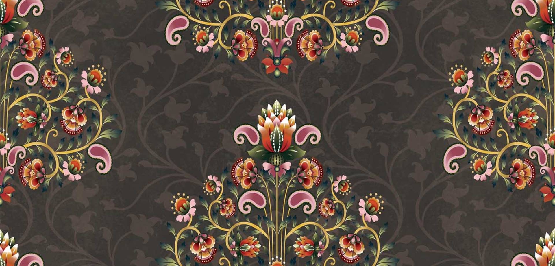 Charcoal Bloom Buta Wallpaper