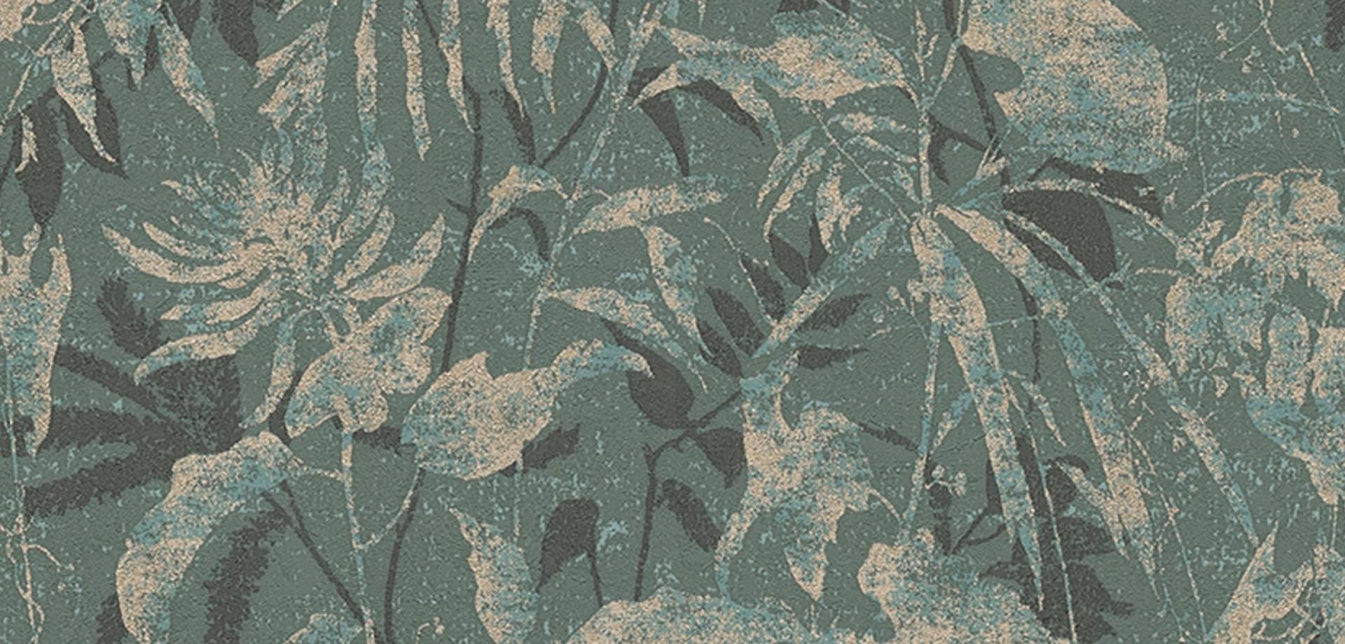 Shadow Fern Teal Wallpaper