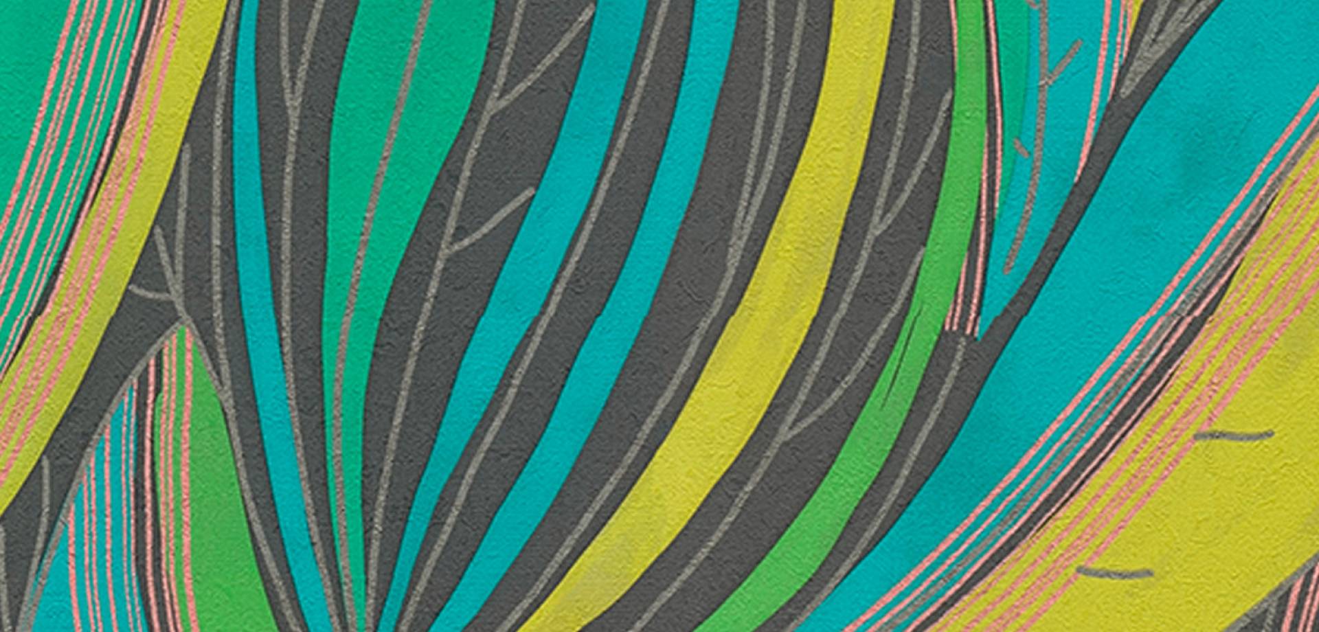 Tropical Wave Leaves Wallpaper