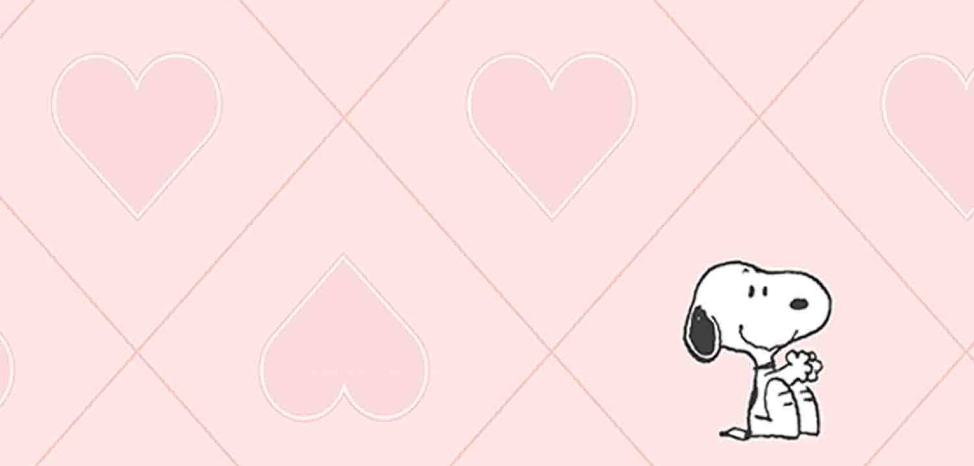 Heart Snoopy Pink Kids Wallpaper