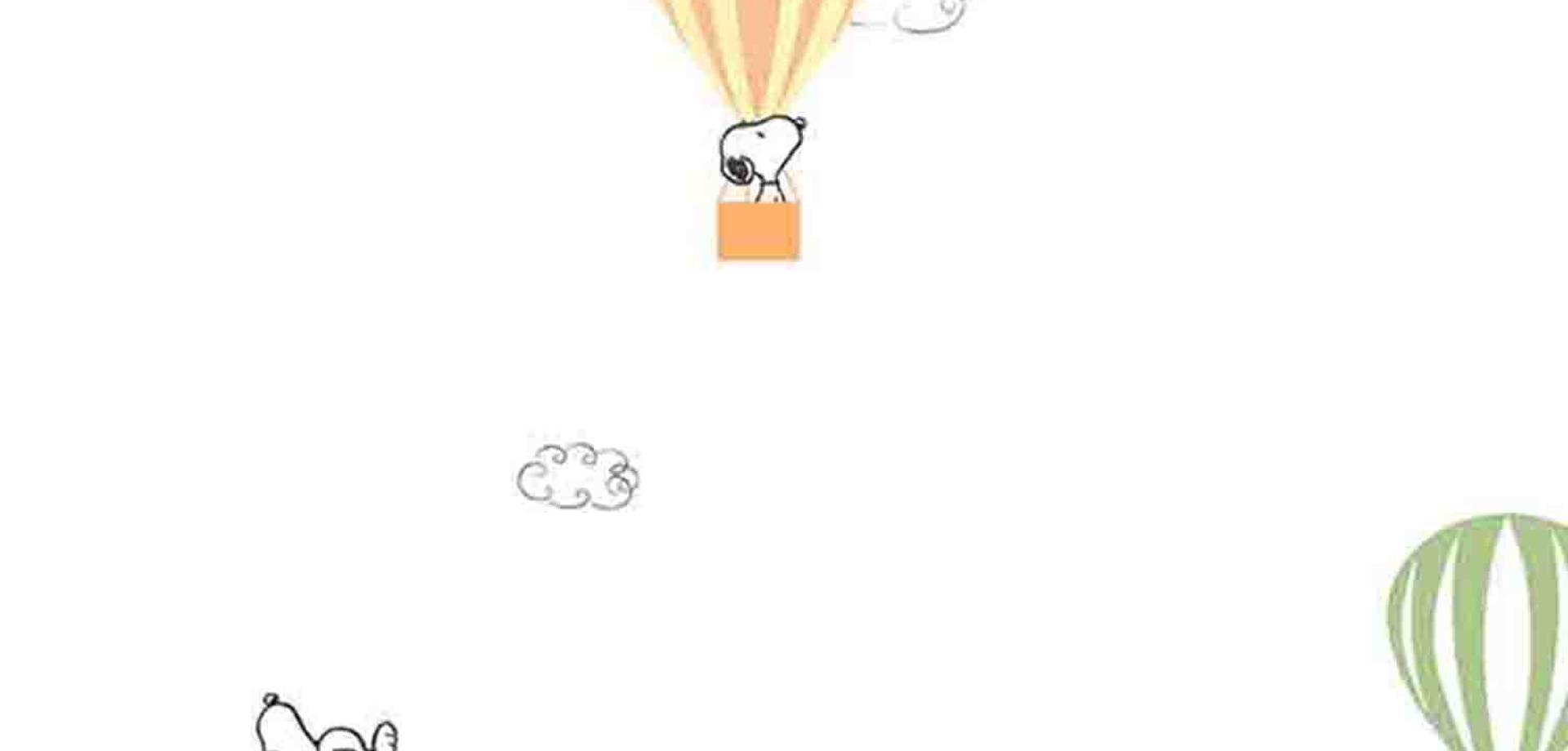 Hot Air Balloon White Kids Wallpaper
