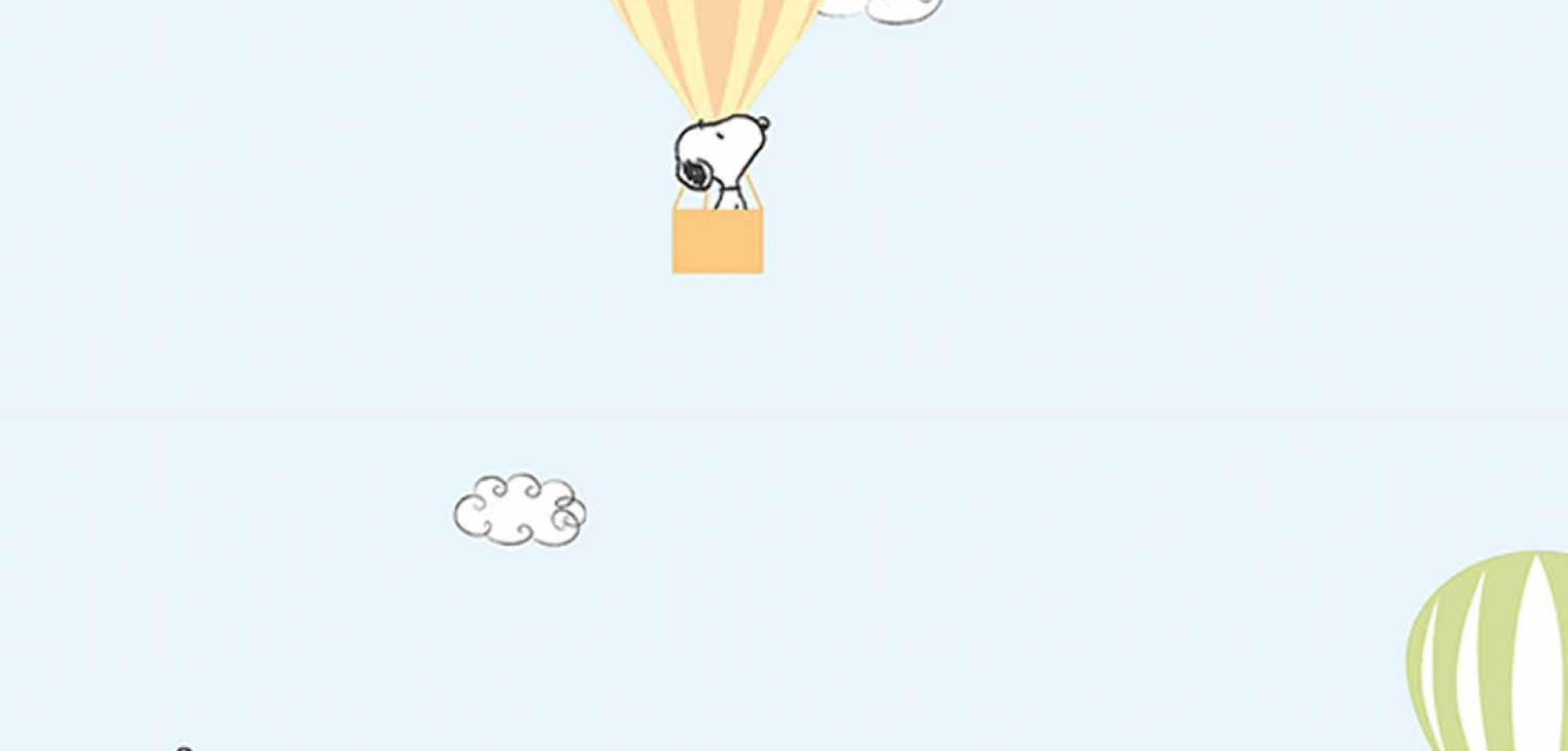 Hot Air Balloon Blue Kids Wallpaper