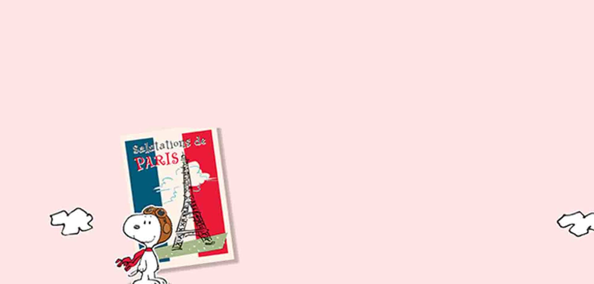 Travel Postcards Pink Kids Wallpaper