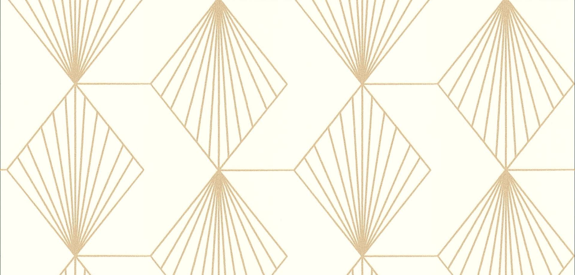 Ivory Gold Art Deco Wallpaper